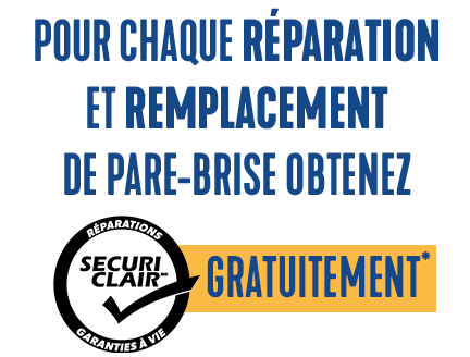 Pour chaque réparation ou remplacement de pare-brise, obtenez une garantie de réparation à vie gratuite, sécuritaire et fiable